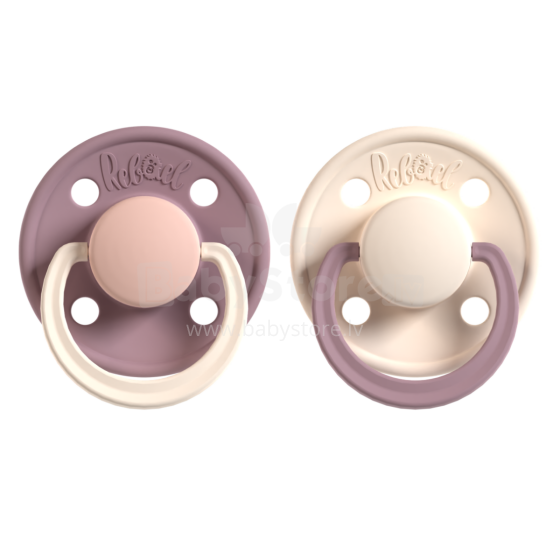 Rebael Round Latex Art.276179 Colour Mix Пустышка(соска) из 100% натурального каучука 6+мес.(2 шт.)
