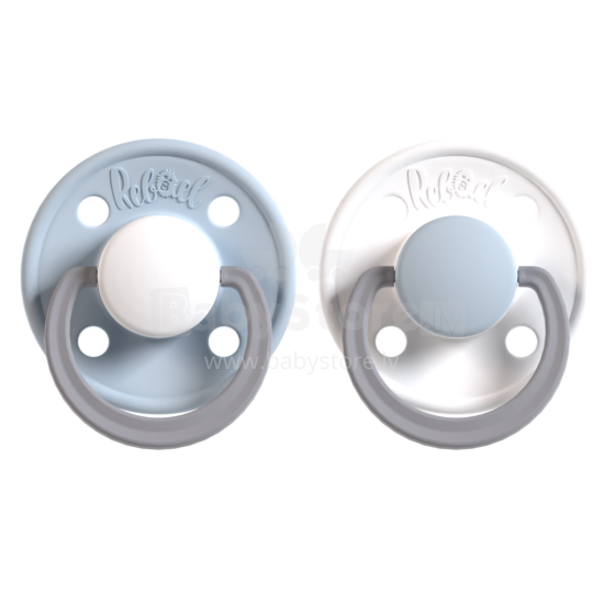 Rebael Round Latex Art.276182 Colour Mix Пустышка(соска) из 100% натурального каучука 0-6 мес.(2 шт.)