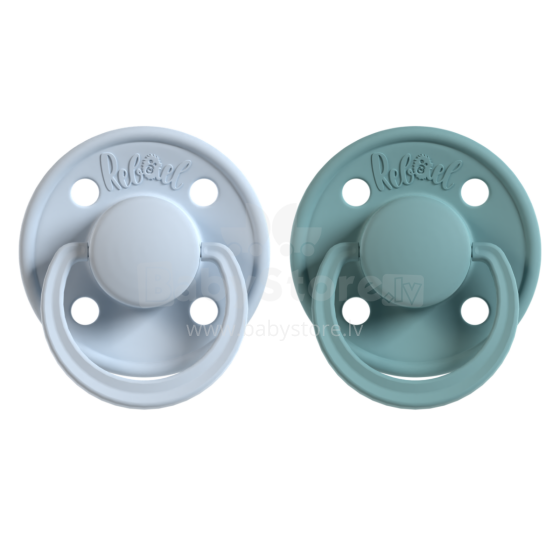 Rebael Round Latex Art.276188 Colour Mix  Apaļš māneklītis (knupītis) no 100% naturāla kaučuka no 0-6 mēn. (2 gb.)