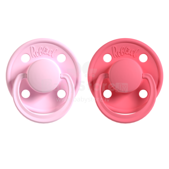 Rebael Round Latex Art.276190 Colour Mix Пустышка(соска) из 100% натурального каучука 0-6 мес.(2 шт.)