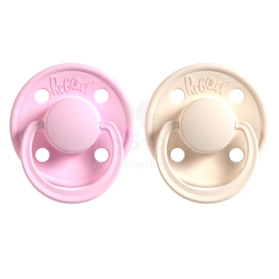 Rebael Round Latex Art.276192 Colour Mix  Apaļš māneklītis (knupītis) no 100% naturāla kaučuka no 0-6 mēn. (2 gb.)