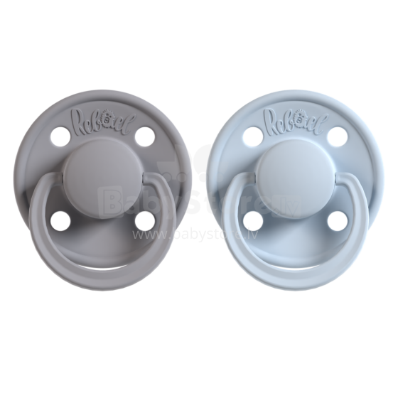 Rebael Round Latex Art.276194 Colour Mix Пустышка(соска) из 100% натурального каучука 0-6 мес.(2 шт.)
