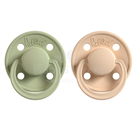 Rebael Round Latex Art.276195 Colour Mix  Apaļš māneklītis (knupītis) no 100% naturāla kaučuka no 6+ mēn. (2 gb.)