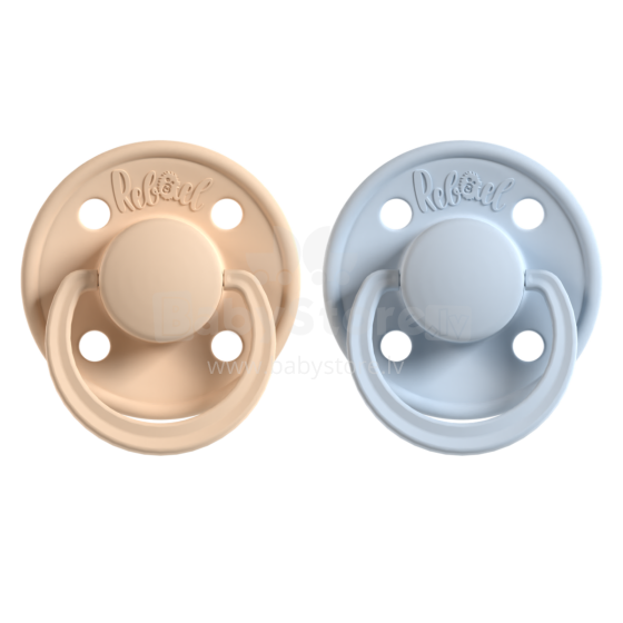 Rebael Round Latex Art.276199 Colour Mix Pacifier (nipple) made of 100% natural rubber 6+ months (2 pcs.)