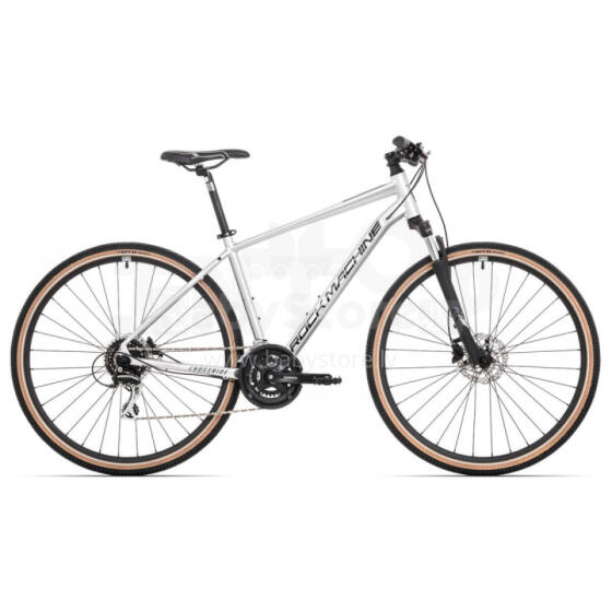 Kalnu velosipēds Rock Machine Crossride 300 Gloss Silver/Black/Grey (Rata izmērs: 29 Rāmja izmērs: L)