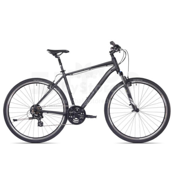 Kalnu velosipēds Rock Machine Rokk 30 Matte Black (Rata izmērs: 28,  Rāmja izmērs: L)
