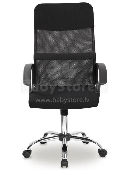 Black office chair with mesh backrest