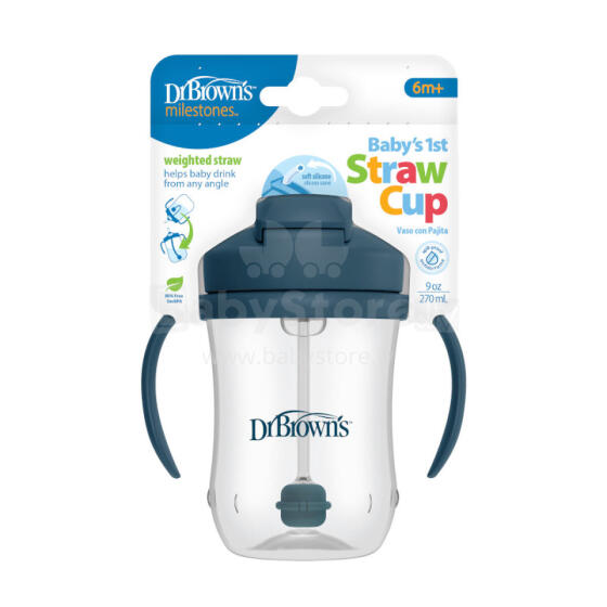 Dr. Brown's TC91105 First Straw Cup 270ml Navy +6m
