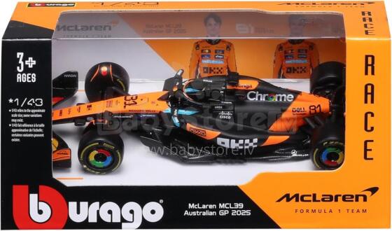 Bburago McLaren F1 MCL39 2025#81 Piastri Diecast modelis 1:43 art.277044
