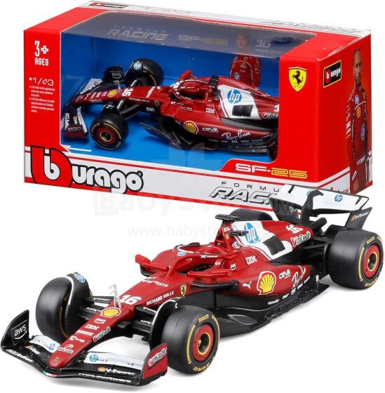Bburago Модель автомобиля Ferrari SF-25 F1 2025 #16 Leclerc в масштабе 1:43 art.277051