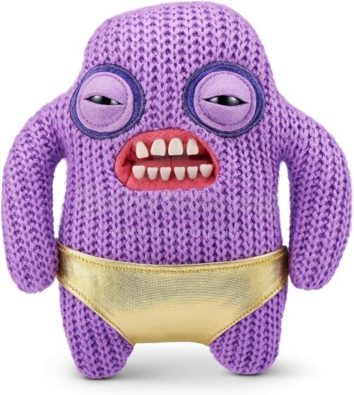 Fuggler Gold Fuggs 22 cm Plush Toy (Mr Needles - Pants) by ZURU - Funny Ugly Monster Cuddly Toy with Human-like Teeth, Crazy Collectible for Kids, Teens
