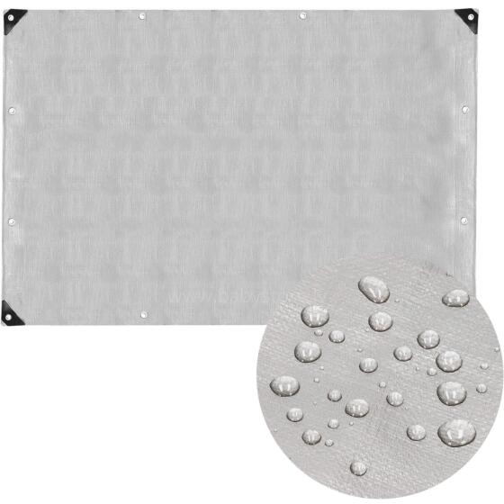 Garden tarpaulin 6x8 m 260g/m2 reinforced protective sheet for car, gray