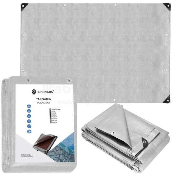 Garden tarpaulin 6x4 m 130g/m2 reinforced protective sheet for car, gray