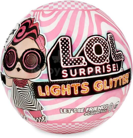 L.O.L. Surprise Lights Glitter Art.LLUB4  кукла-сюрприз , 8 см