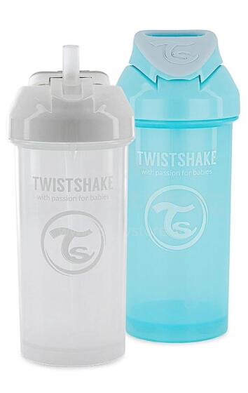 Twistshake Straw Cup Art.277527 Mix  Детский поильник с силиконовой трубочкой с 6+ мес,360 мл,2 шт