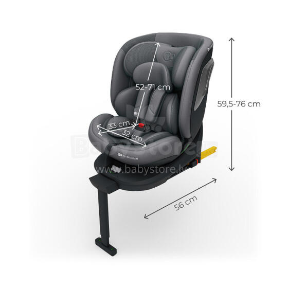 KINDERKRAFT Автокресло I-360 2 PLUS i-Size Серое