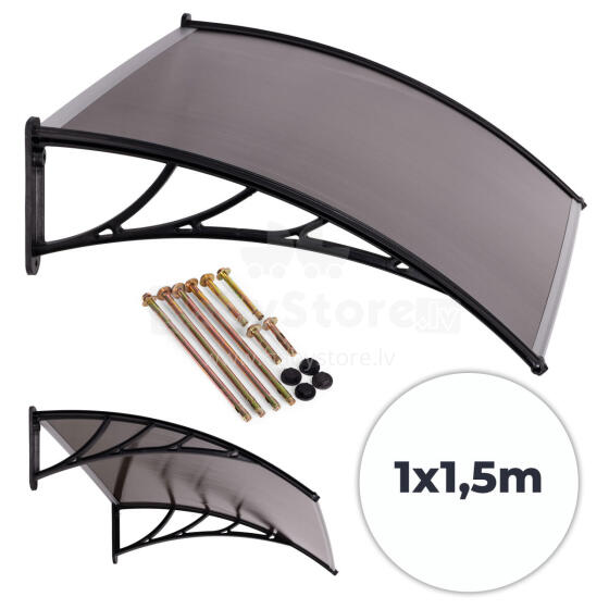 Pārsegs virs durvīm 150x100 cm jumta segums polikarbonāta MultiGarden