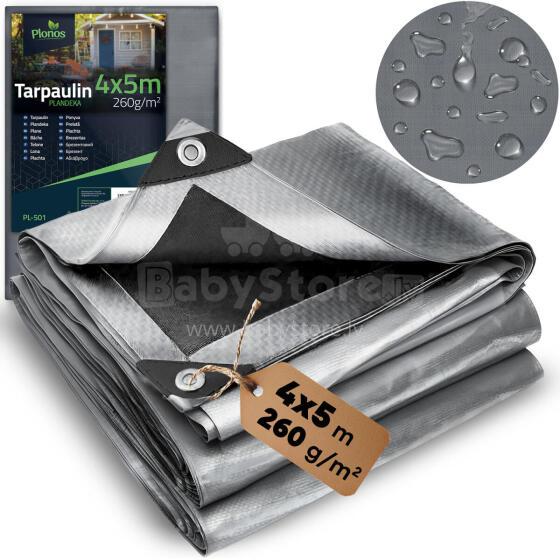 Тент 500 x 400 см 260 г/м2 Толстый PL-501