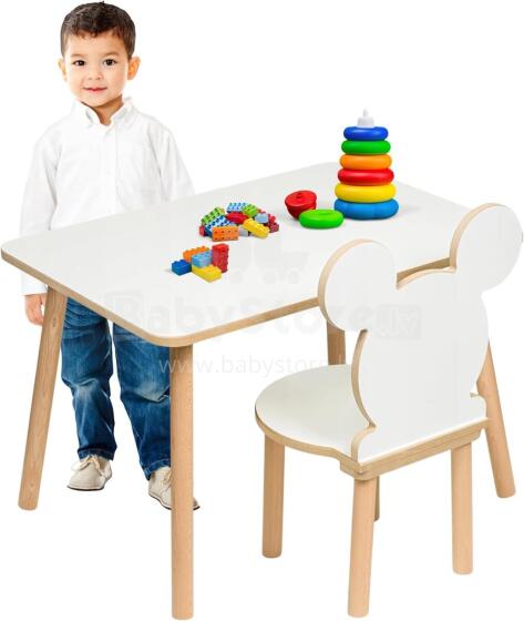 PlayPals Furniture Children Set Art.278459 White Комплект детской мебели- Cтол и 1 стул