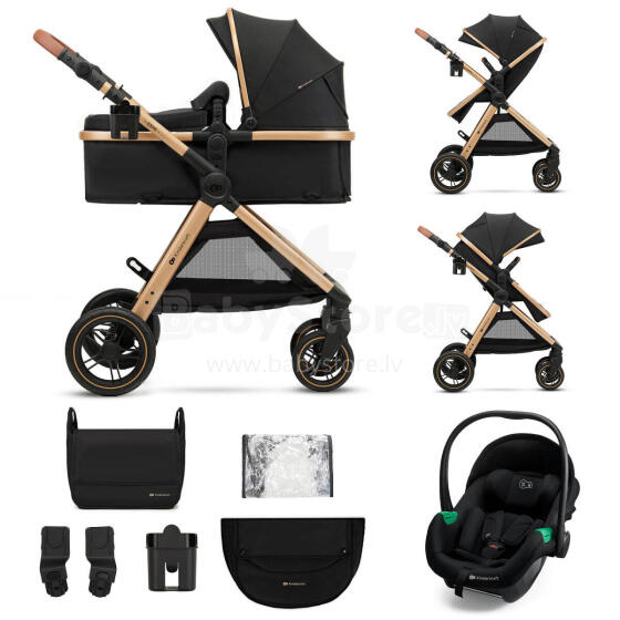 KINDERKRAFT Multifunctional Stroller ESME 3in1 Pure Black+MINK PRO 2