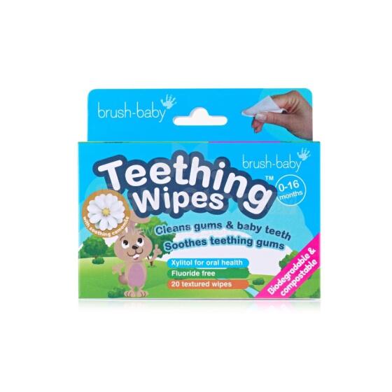 Brush Baby Teething Wipes Art.BRB109  Салфетки для зубов,1 шт.0-16m
