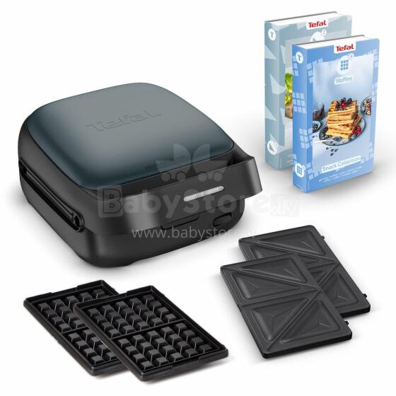 TEFAL tosteris Snack Collection, 700W, 2 maināmas plātnes, melns