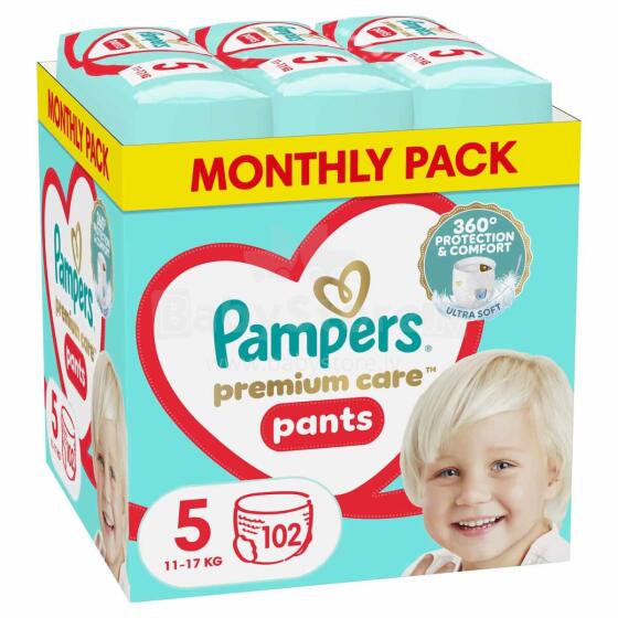 Pampers Premium Care pants autiņbiksītes, 5. izmērs, 102 gab.