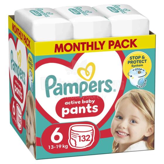 Pampers Pants autiņbiksītes, 6. izmērs, 15kg+, 132 gab.