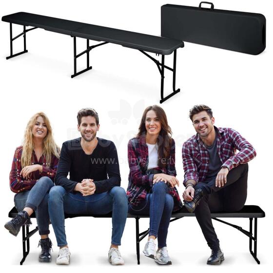 Dārza ēdināšanas saliekamais sols 180 cm Plonos melns