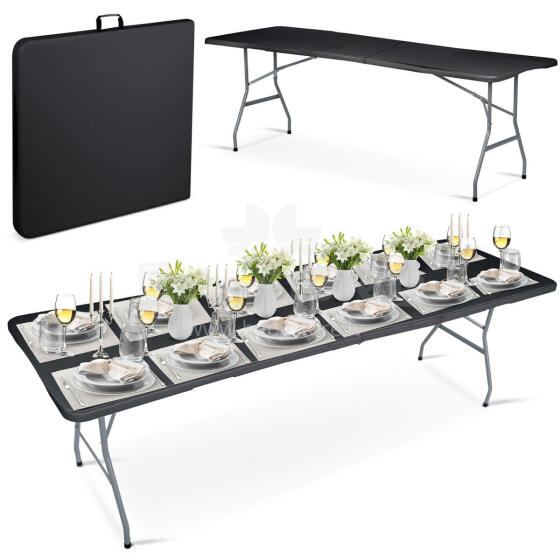 Folding Garden Catering Table 244 cm Plonos Black