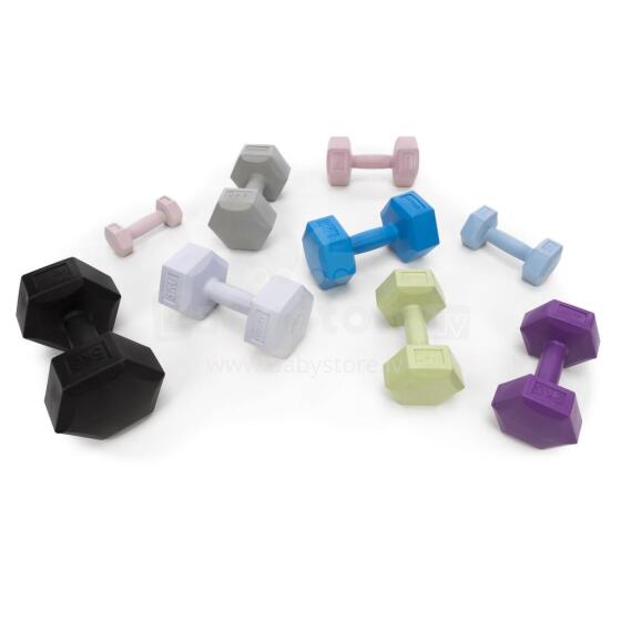 2x2kg sešstūra hanteles fitnesa vingrinājumiem, 2 gab. komplekts, violets