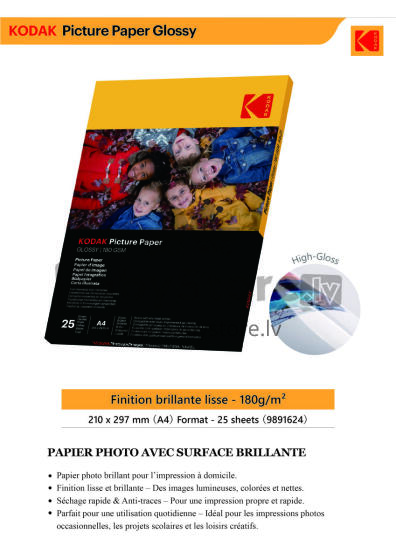 Kodak 180gsm 9.1 mil Glossy A4x25
