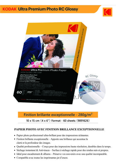 Kodak Ultra Premium Photo Paper 280g High Gloss 10 x 15 cm 60 Sheets