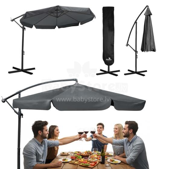 Salokāms dārza saulessargs 8 segmenti 350 cm ar pārvalku Plonos PL-881