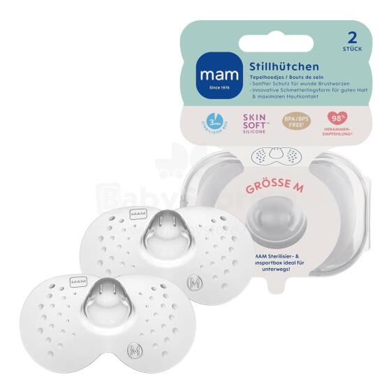 Mam Nipple Shield Art.279939 Krūšgalu aizsargi no mīksta silikona M izmērs