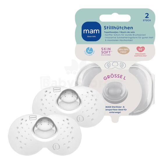 Mam Nipple Shield Art.279941 Силиконовые накладки на груди L размер