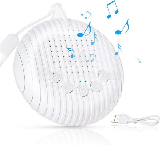 Baby Basic Noise Accessories Baby Sound Machine Art.279969 White Портативная звуковая машина со шнурком и звуковыми эффектами