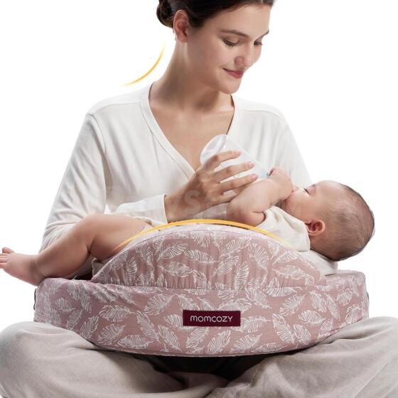 Momcozy Memory Foam Nursing Pillow with Safety Border Art.280037 Pink Подушка эргономичная для кормления из пены с эффектом памяти и защитным бортиком