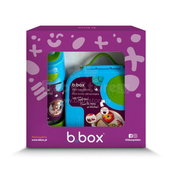 B.BOX 62085 Mini Lunchbox Set + Tritan Bottle with Straw 450 ml Ocean Breeze