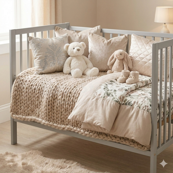 Bocian Baby Sliding side cot drop down side Loft 120x60