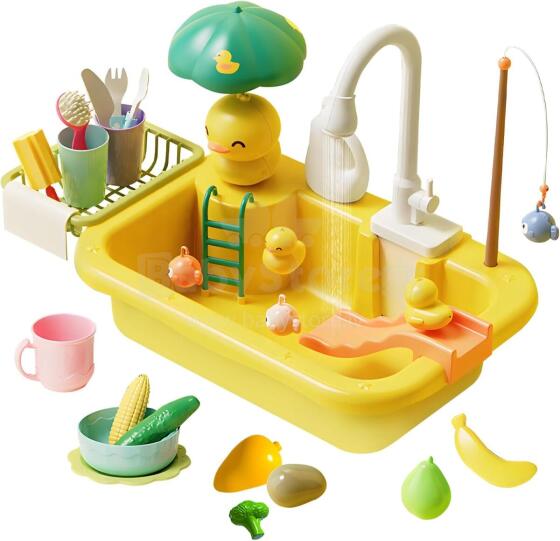 Play Sink Toy Art.280158 Yellow Кухонная раковина с аксессуарами