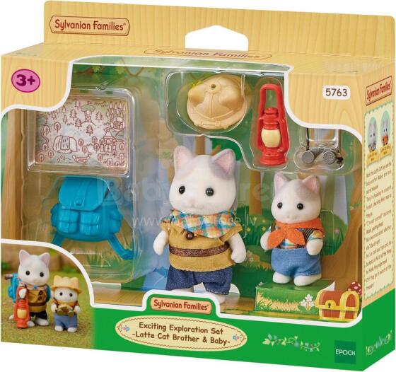 Sylvanian Families Art.5763 "Приключения исследователя" с двумя фигурками: котами-молочниками (отцом и котом)