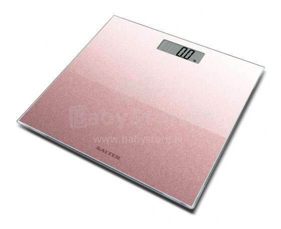 Salter 9037 RGGL3RCFXTE Glitter Glass Personal Bathroom Scale Rose Gold