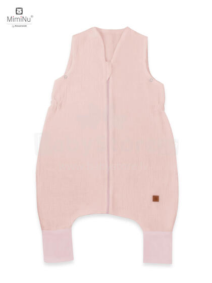 KIECZMERSKI Summer Sleeping Bag with Legs MUŚLIN S 100% Cotton 1-2.5 Years, 0.5-1 TOG Powder Pink