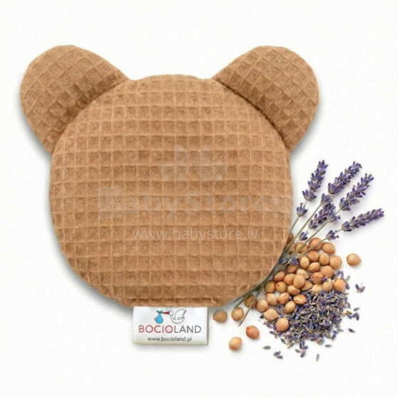 Bocialand Hot Water Bear Waffle Art.BL261 Sildošs spilvens, kas pildīts ar ķiršu kauliņiem un lavandu