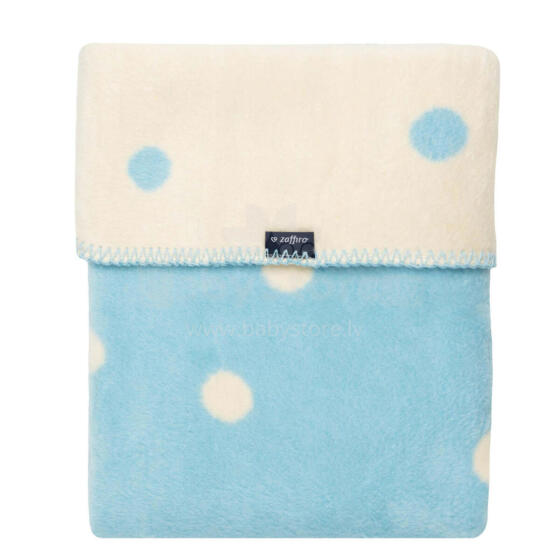 Blanket - WOMAR - COTTON - size 100x150 - ECRU / BLUE