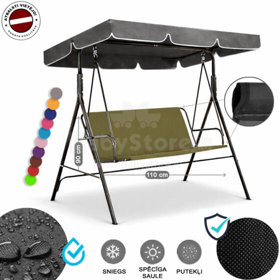 Z-HOME, 110 × 90 cm, Art.23207W, replacement garden swing seat cover, waterproof base material