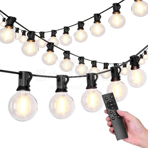 Dārza gaismu virtene 30x LED 20m 9 režīmi dārza lampiņas 9W