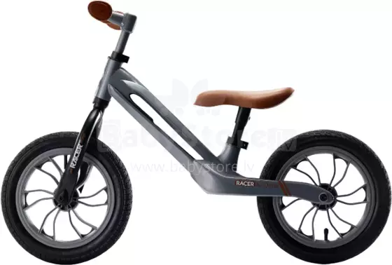 Aga Design Qplay Racer Art.281262 Grey Children's runner bike with a metal frame and inflatable wheels