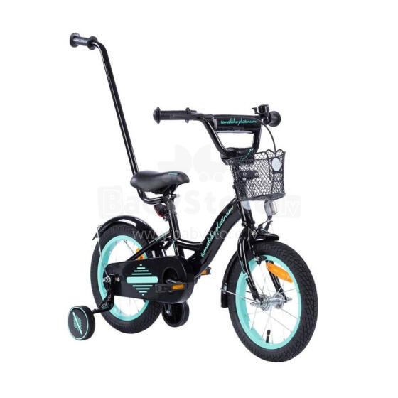 Велосипед - XXV- TOMABIKE 14"  - ПЛАТИНОВЫЙ - ЧЕРНЫЙ / ТУРКУЗ